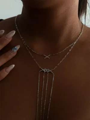 Çoklu Göz Y Kolye Gümüş