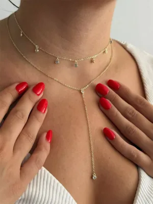 Çoklu Taşlı Y Kolye